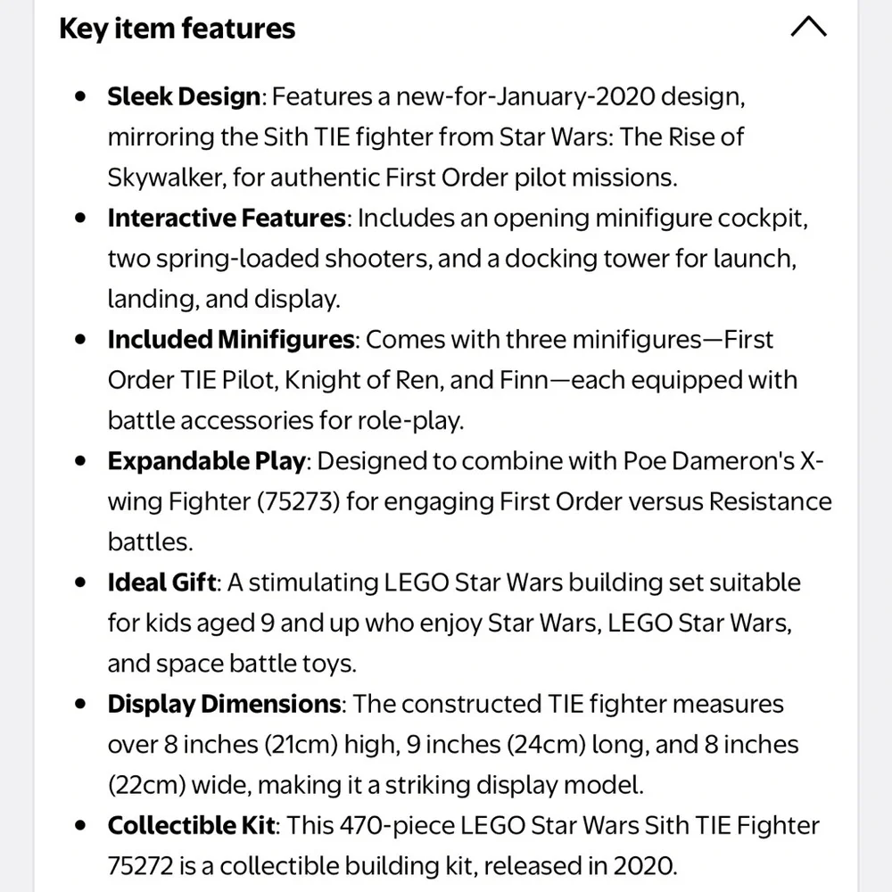 LEGO Star Wars Sith TIE Fighter - Black and Red - Picture 10 of 10